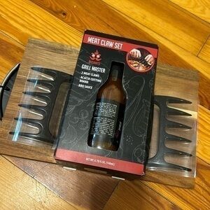 Meat claw gift set. Grill master bbq sauce and cutting board.